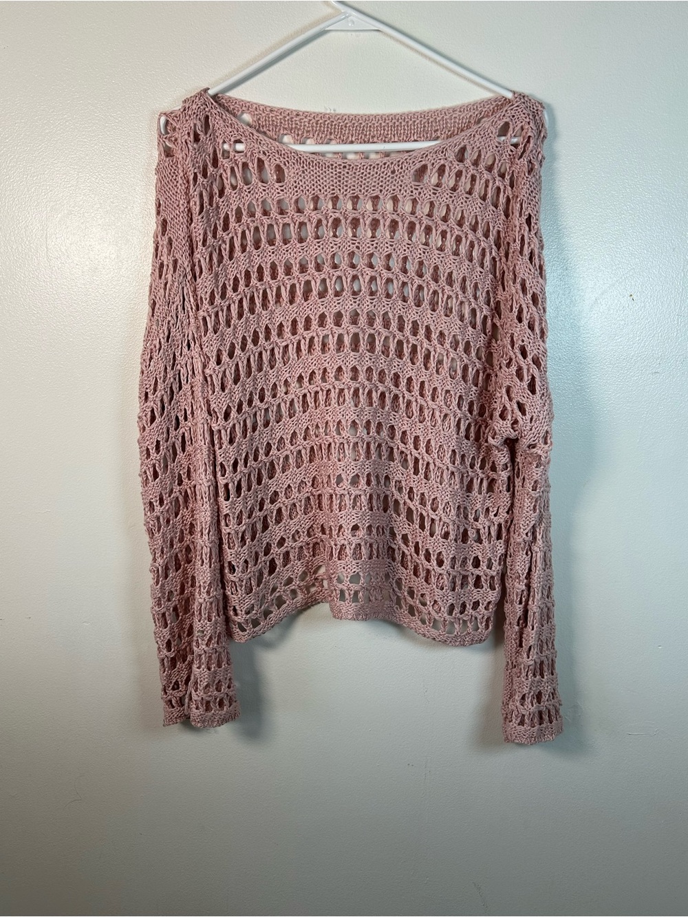 Sweater Women Med Crochet Bell Sleeve Boho Open Knit Oversized Boho Fairy Hippie
